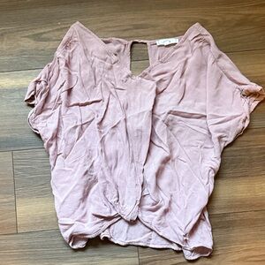 Mine Blush V-Neck Blouse